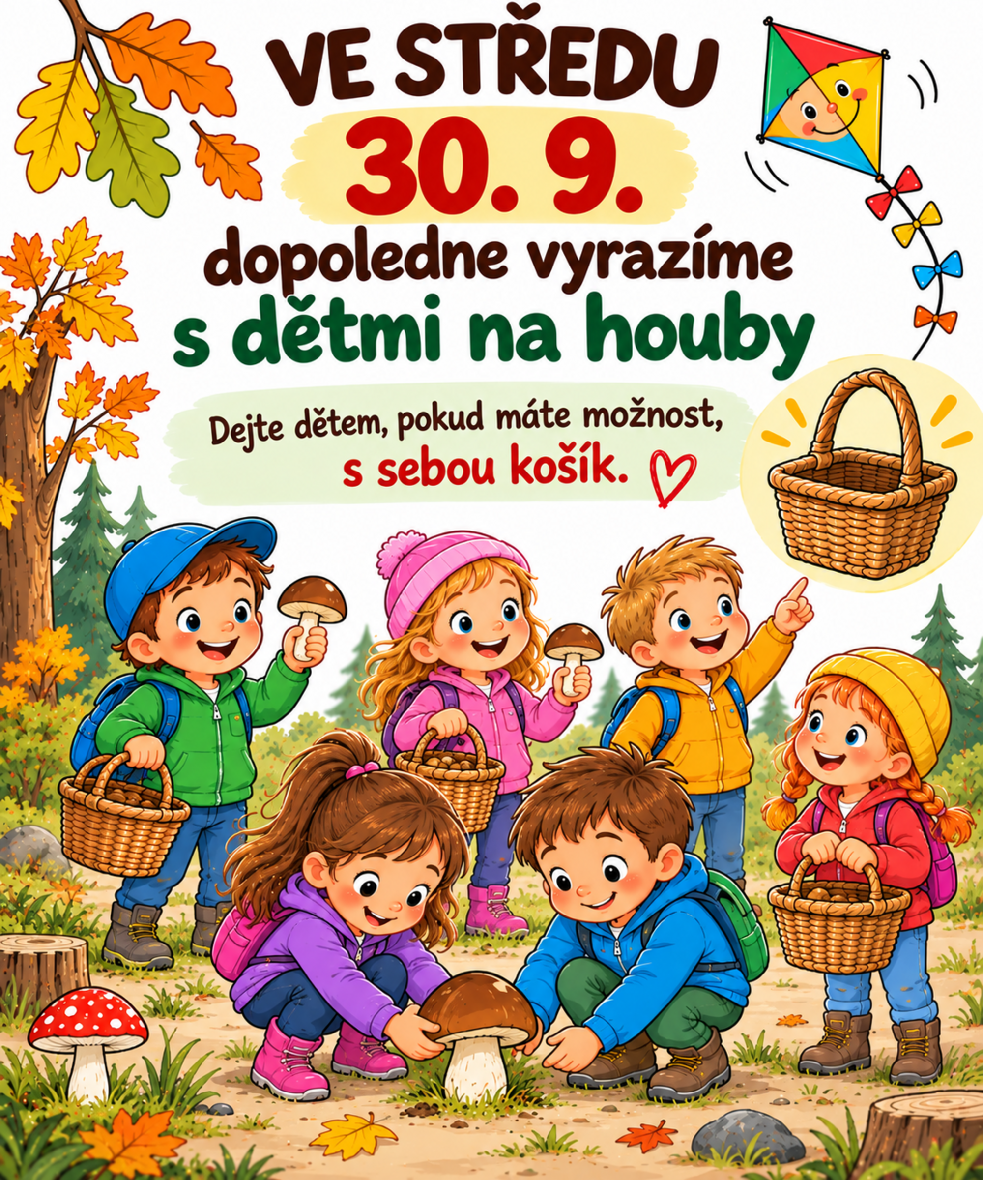 S košíkem na houby